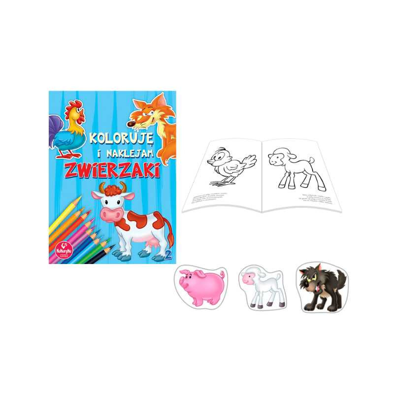 Koloruję i naklejam - zwierzaki 2 60259 58.11.13.0