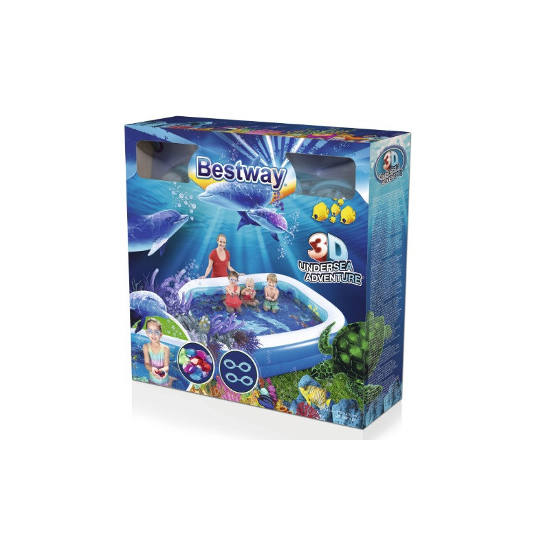  Basen dmuchany 3D 262x175x51+okularki B54177