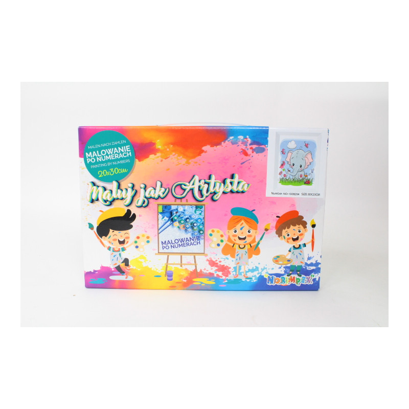  Malowanie po nr 20x30 Słonik+motyle 1008264