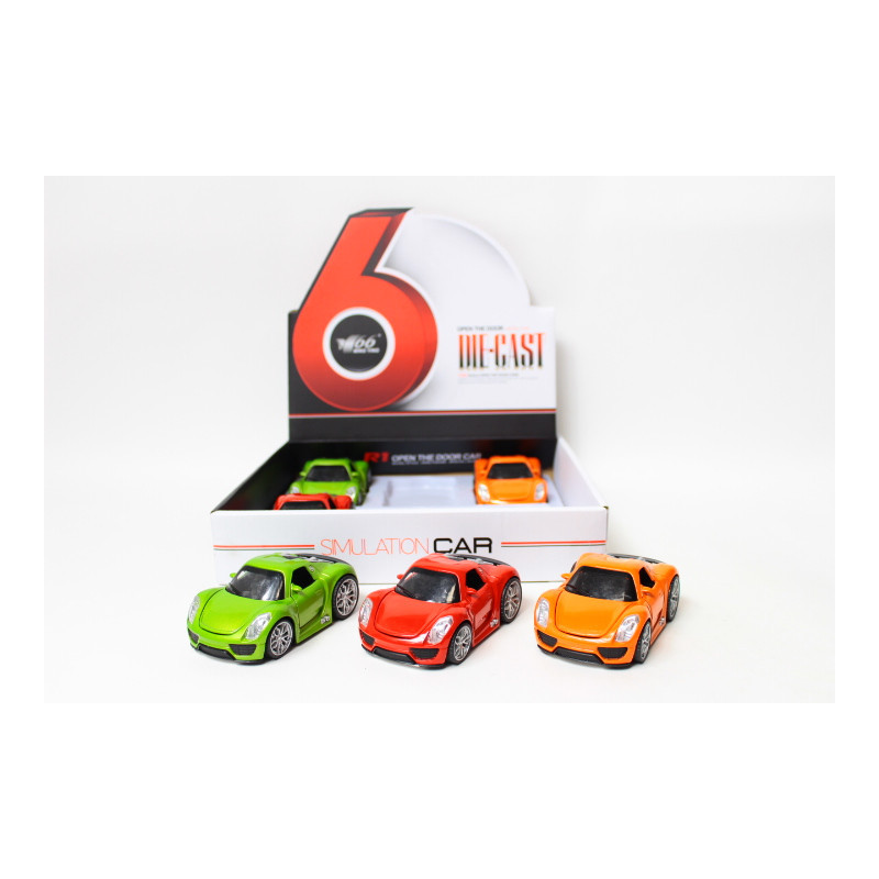  Samochód sportowy metal 6szt/op 1319315 93151
