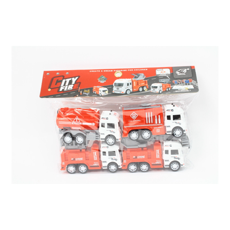 Auta straży pożarnej 4szt/op JW567-052 11076