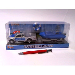Auto policja 12cm św/dźw z łodzią 510614 18259