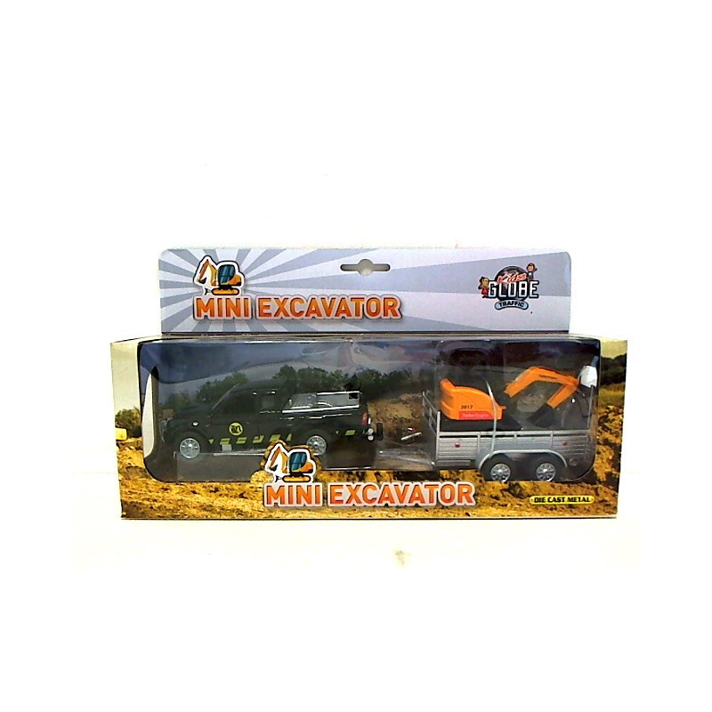 Auto z przyczepą z koparką 13+9cm HKG086 10794