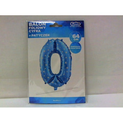 Balon foliowy Cyfra0 nieb/gwiaz61cm HS-C26N0 06022