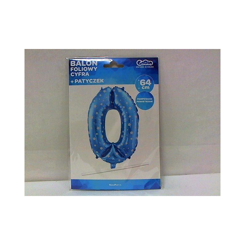 Balon foliowy Cyfra0 nieb/gwiaz61cm HS-C26N0 06022