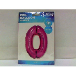 Balon foliowy Cyfra0 róż 85cm, FG-C85R0 32337