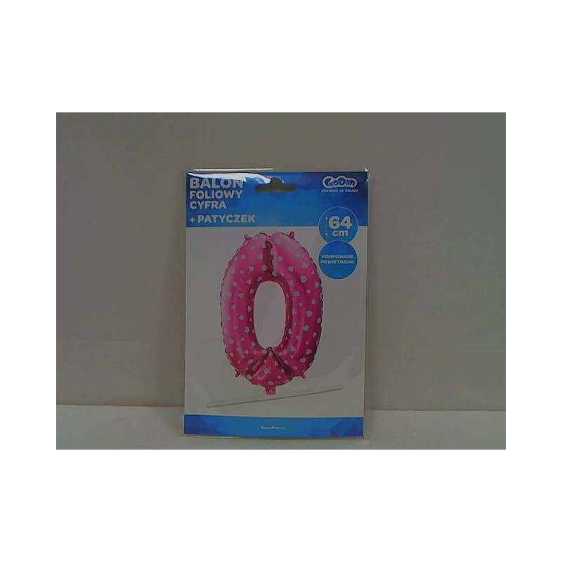 Balon foliowy Cyfra0 róż/serca 61cm HS-C26R0 05827