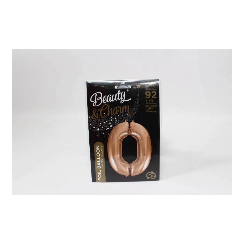 Balon foliowy Cyfra0 róż+zł 92cm HS-C45RZ0 06220