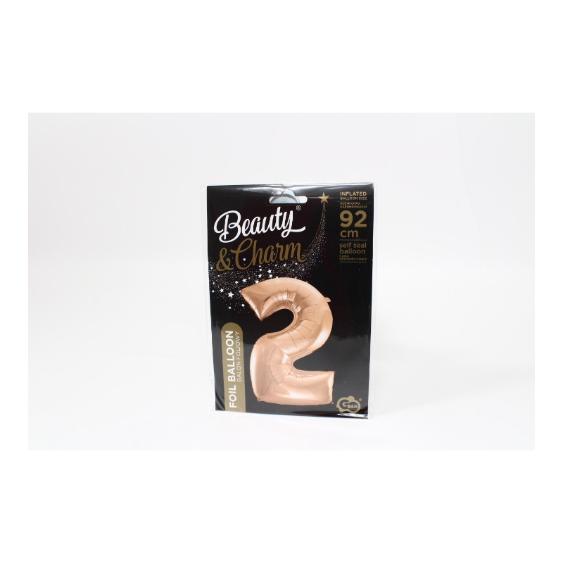 Balon foliowy Cyfra2 róż+zł 92cm HS-C45RZ2 06268