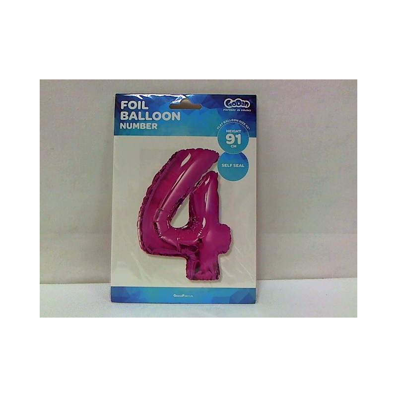 Balon foliowy Cyfra4 róż 92cm FG-C85R4 33136