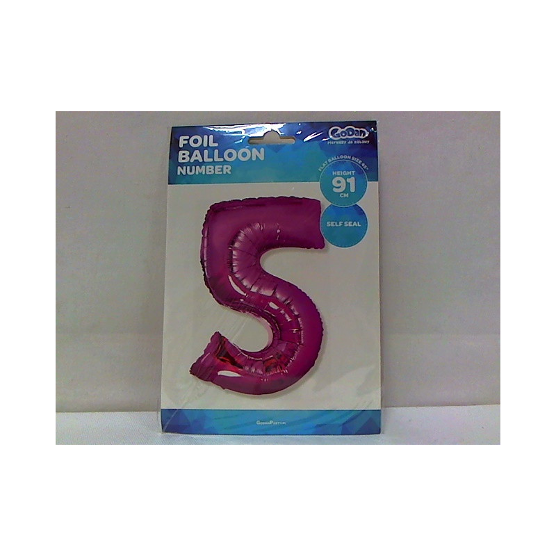 Balon foliowy Cyfra5 róż 92cm FG-C85R5 33150