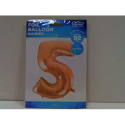 Balon foliowy Cyfra5 róż+zł 92cm HS-C45RZ5 06329