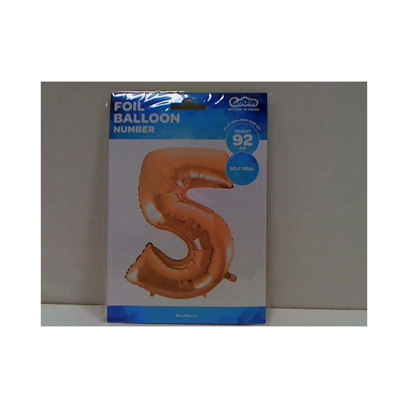 Balon foliowy Cyfra5 róż+zł 92cm HS-C45RZ5 06329