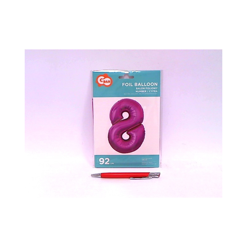 Balon foliowy Cyfra8 róż 92cm FG-C85R8 33198