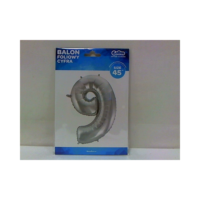 Balon foliowy Cyfra9 srebrna 92cm BC-HSR9 09573
