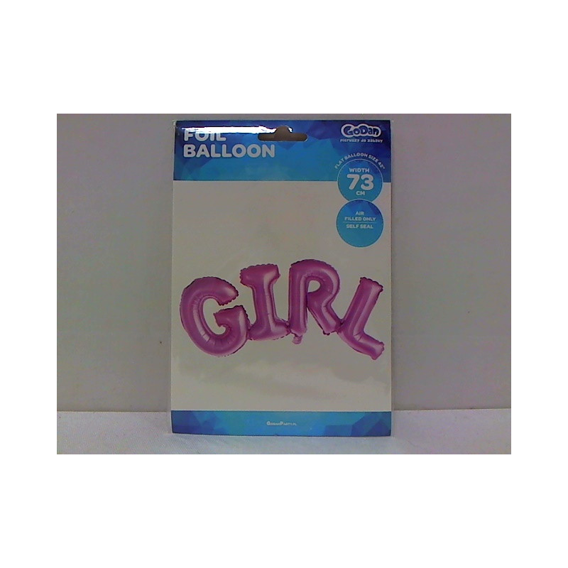 Balon foliowy napis GIRL róż73cm BN-AGIR 17950