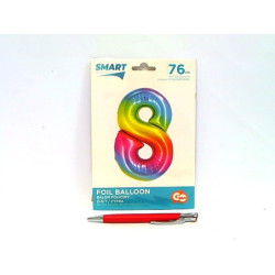 Balon foliowy Smart Cyfra8 tęcza76cm CH-STC8 45342