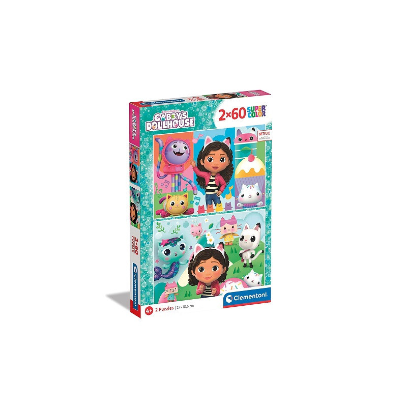 CLE puzzle 2x60 SuperKolor Domek Gabby 24804