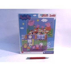 CLE puzzle 2x60 SuperKolor Świnka Peppa 24793