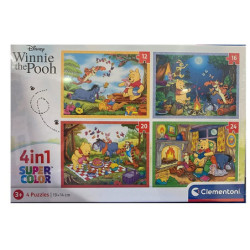 CLE puzzle 4w1 SuperKolor Kubuś Puchatek 21514