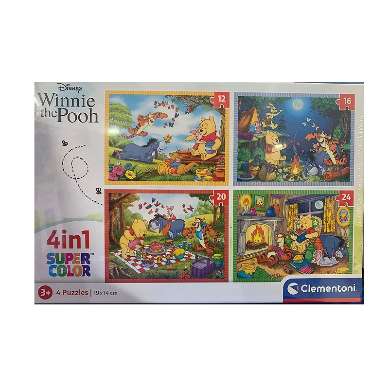 CLE puzzle 4w1 SuperKolor Kubuś Puchatek 21514
