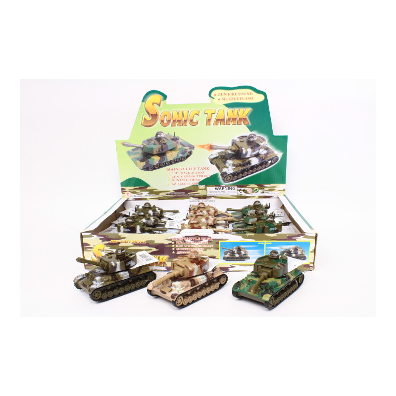 Czołg z dźwiękiem 11cm 12szt/disp HXTT038 40597