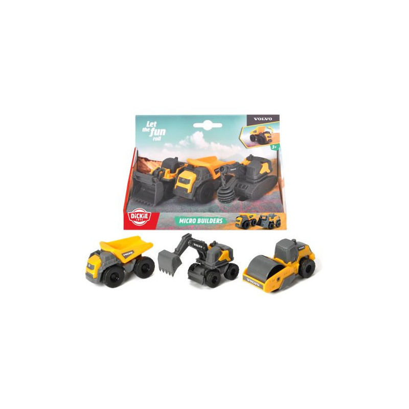 Dickie 3-pak pojazdów budowlanych Volvo 372-2009