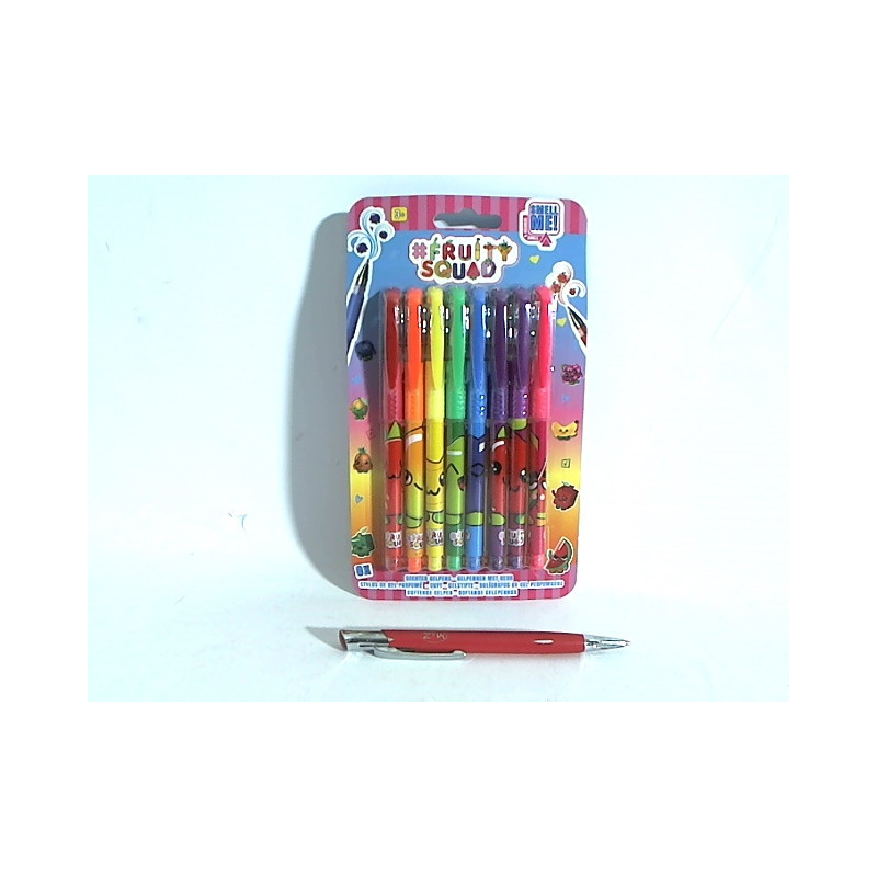 FRUITYSQUAD pachnące długopisy żelowe 8szt FS60356