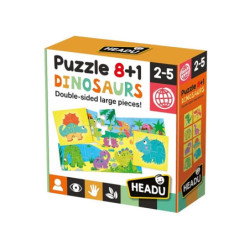 HEADU Puzzle dinozaury 8 + 1 wiek 2-5 22243