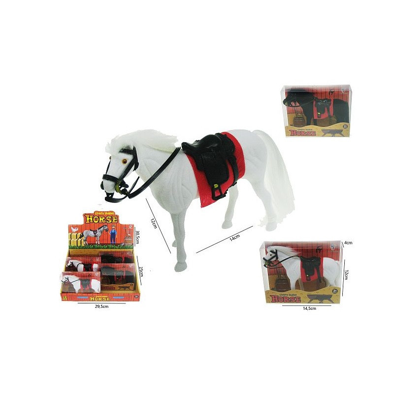 Koń flokowany 16cm 2 kol HFK01 42887