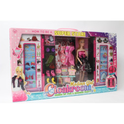 Lalka + zestaw garderoba - szafa DSJ928-1 07109