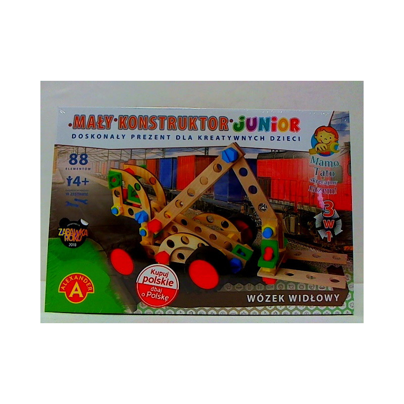 Mały konstruktor Junior 3 w 1 Wózek widłowy 19421