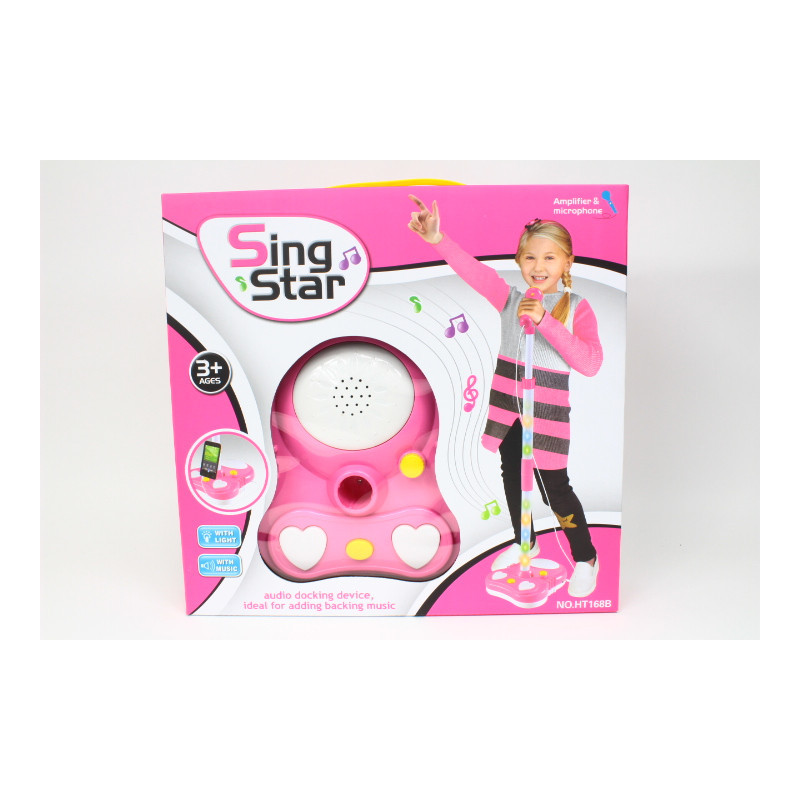 Mikrofon stojący różowy HT168B 10475