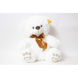 Miś biały z brązową kokardką 04119 41199