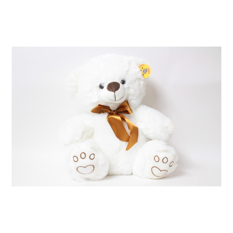 Miś biały z brązową kokardką 04119 41199