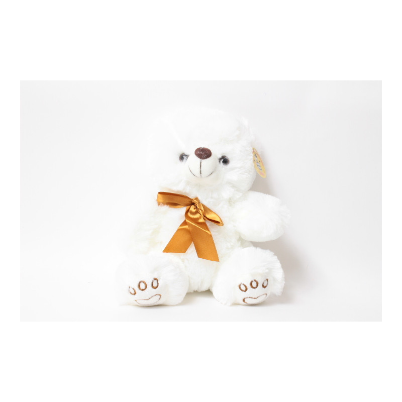 Miś biały z brązową kokardką średni 04118 41182