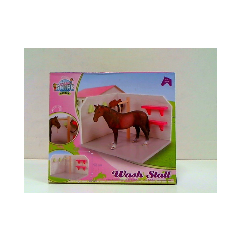 Myjnia drewniana dla konia 1:24 różowa 610205