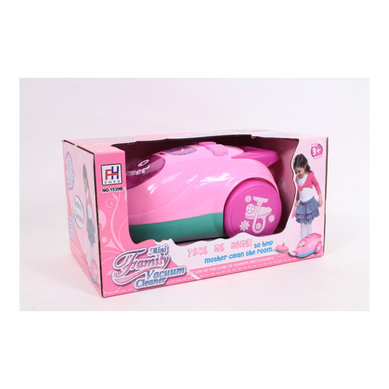 Odkurzacz różowy na baterie 1539B 11632