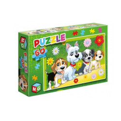 Pieski / Kwiatki puzzle 60 01874