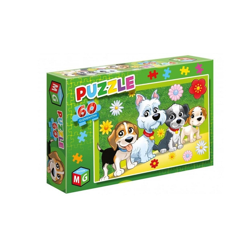 Pieski / Kwiatki puzzle 60 01874