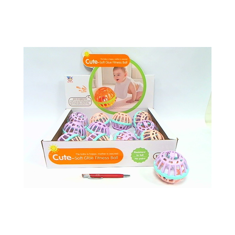 Piłka z kulką dla malucha 12szt/disp 522 04474