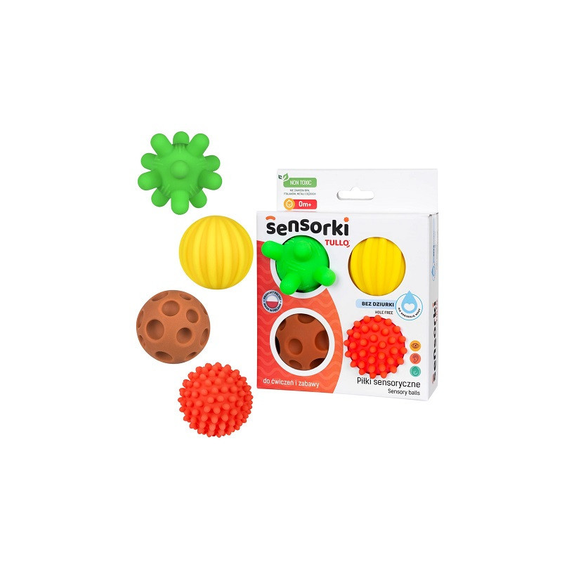 Piłki sensoryczne 4szt Bez dziurki 495 74958