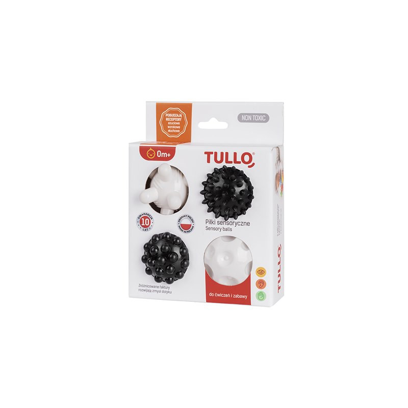 Piłki sensoryczne czarno-białe 4szt 461 74613