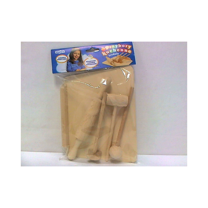 Przybory kuchenne średnie drewniane 30209