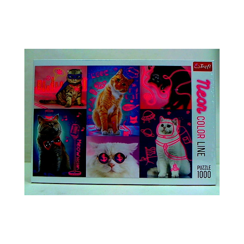 PUZZLE 1000 NeonColorLine Super koty 10581