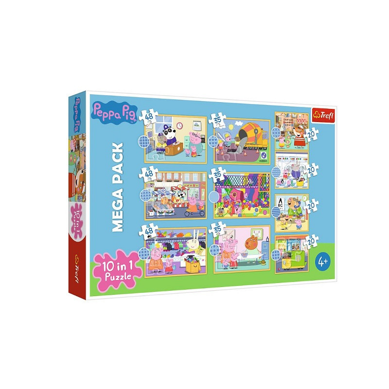 PUZZLE 10w1 Poznaj Świnkę Peppę 90383