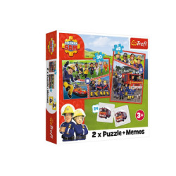 PUZZLE 2w1+memos Drużyna Strażaka Sama /Pris 93334