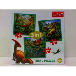 PUZZLE 3w1 Niezwykły świat dinozaurów 34837