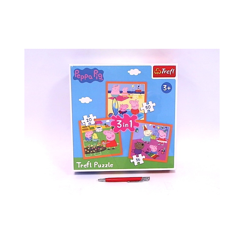 PUZZLE 3w1 Pomysłowa Świnka Peppa 34852