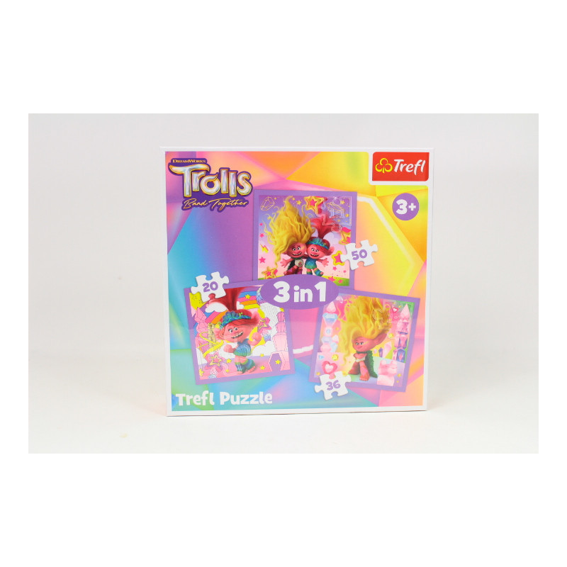 PUZZLE 3w1 Poznaj wesołe Trolle 34870